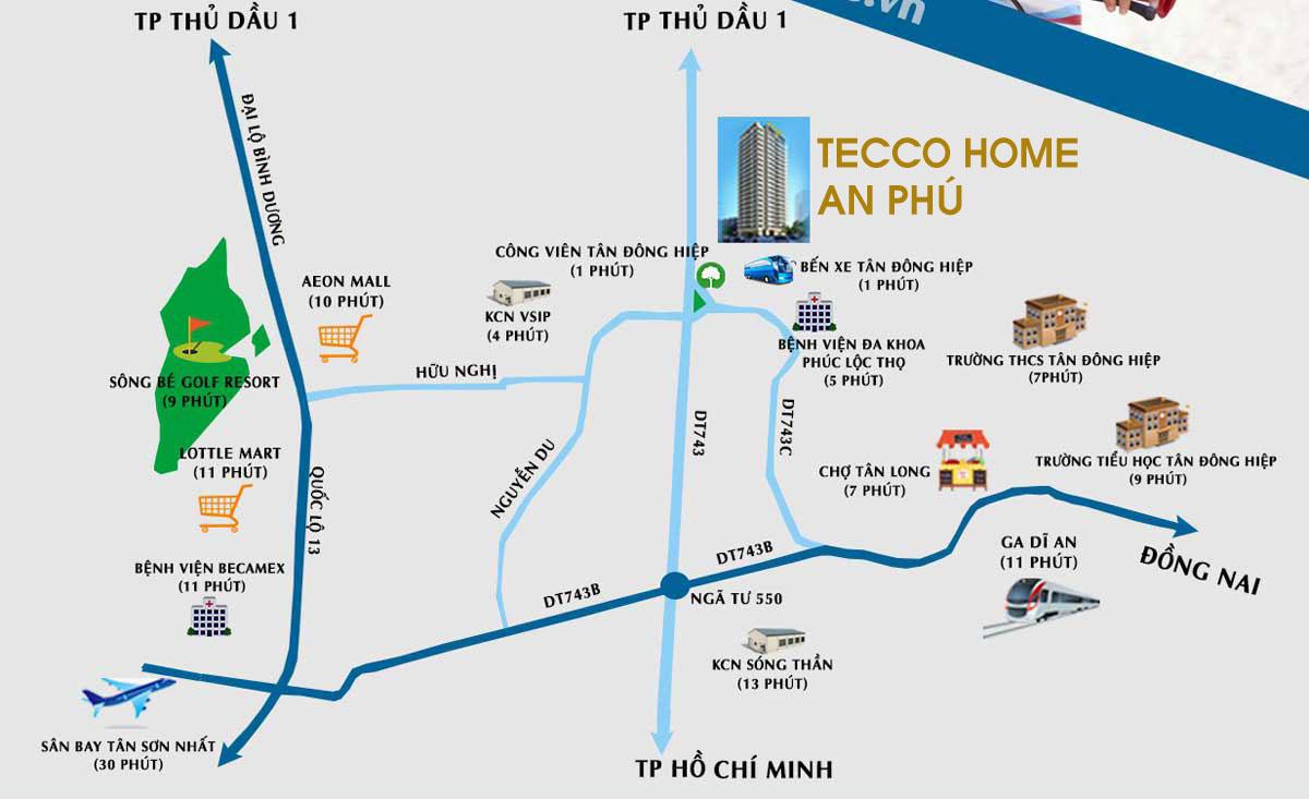 vị trí căn hộ teeco Home An Phú