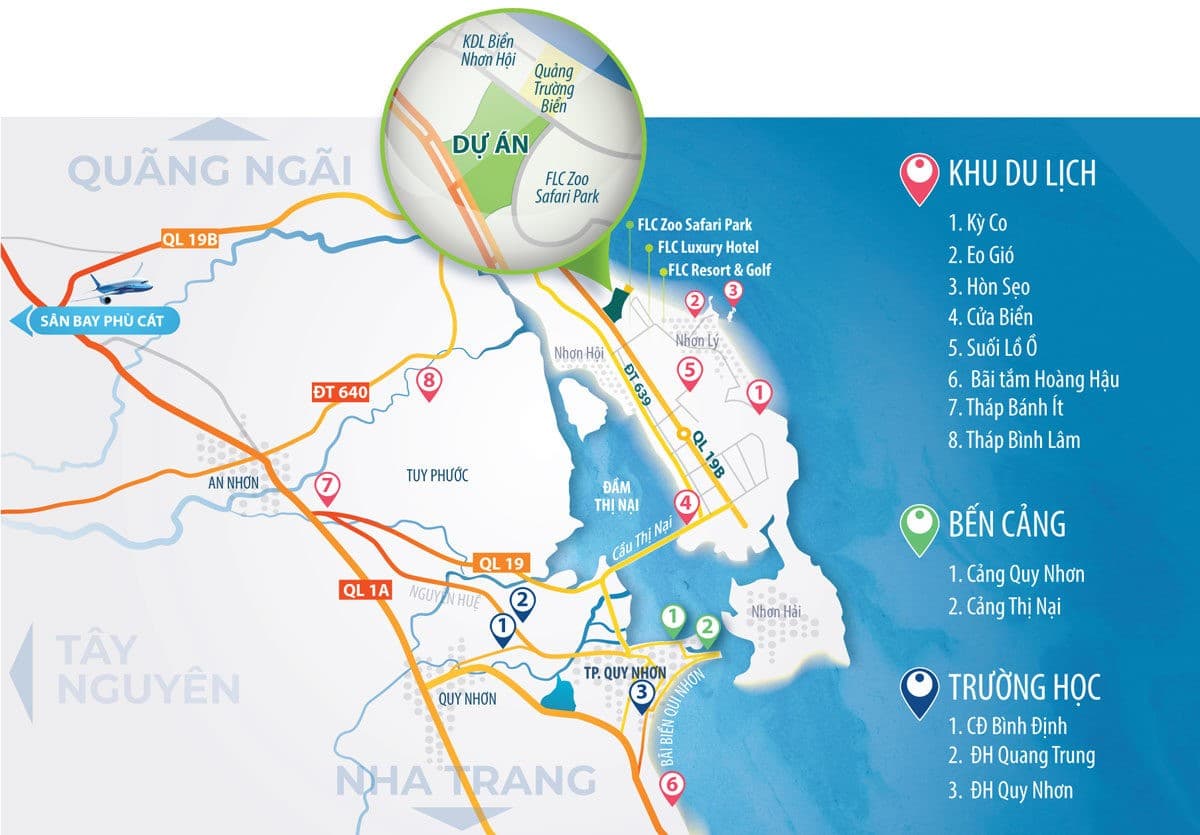 vị trí dự án nhơn hội new city